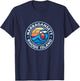 Narragansett Rhode Island RI Vintage Nautical Waves Design T-Shirt - T-Shirt | Navy
