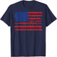 Crew Rowing Boat Oars Us American Flag T-Shirt - T-Shirt | Navy