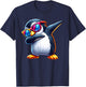 Unique Penguin Lover Apparel & Home Decor Shop -Adults & Kids Funny Dabbing Penguin Wearing Sunglasses Animal Lover Black T-Shirt - T-Shirt | Navy