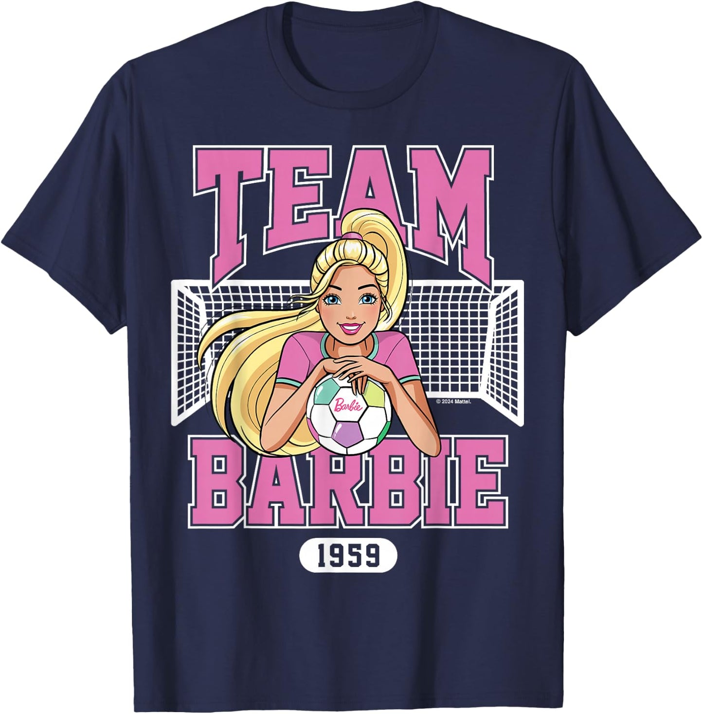 Barbie Team Barbie 1959 Football with Goal Post T-Shirt - T-Shirt | Navy