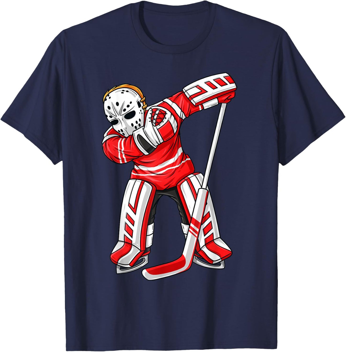 Dabbing Ice Hockey Player Funny Boys Girls Kids Dab Gift T-Shirt - T-Shirt | Navy