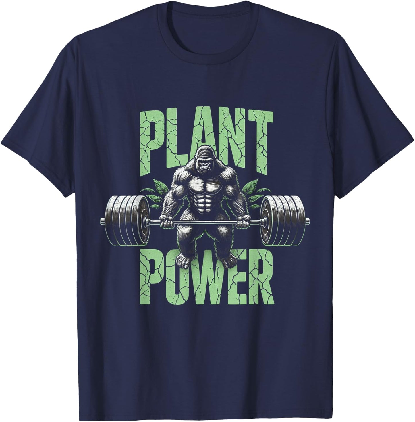 Plant Power - Vegan and Vegetarian Gym Workout Fitness T-Shirt - T-Shirt | Navy