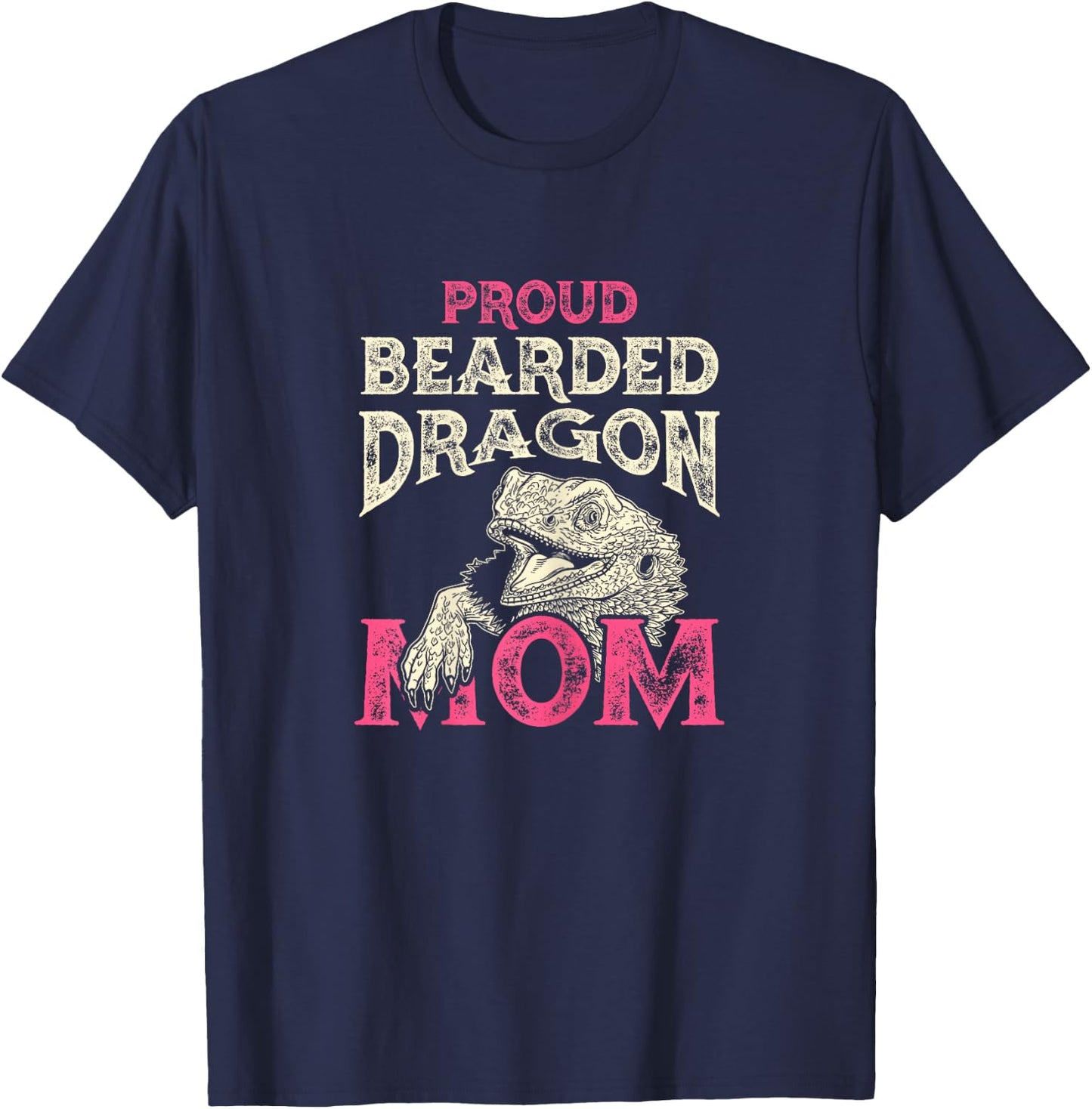 Proud Bearded Dragon Mom T-Shirt - T-Shirt | Navy