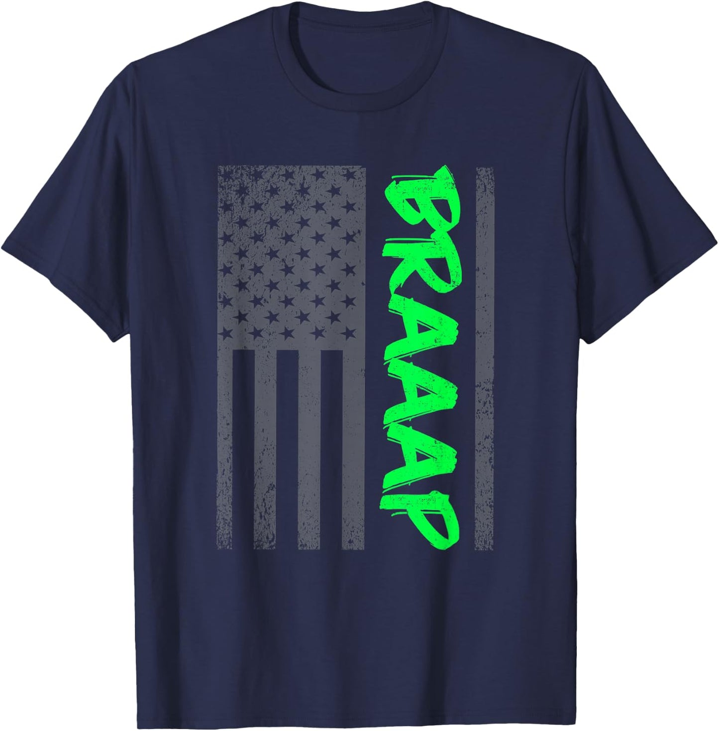 Brap Braap-Braaap Vintage USA Flag Dirt Bike Jet Ski ATV T-Shirt - T-Shirt | Navy