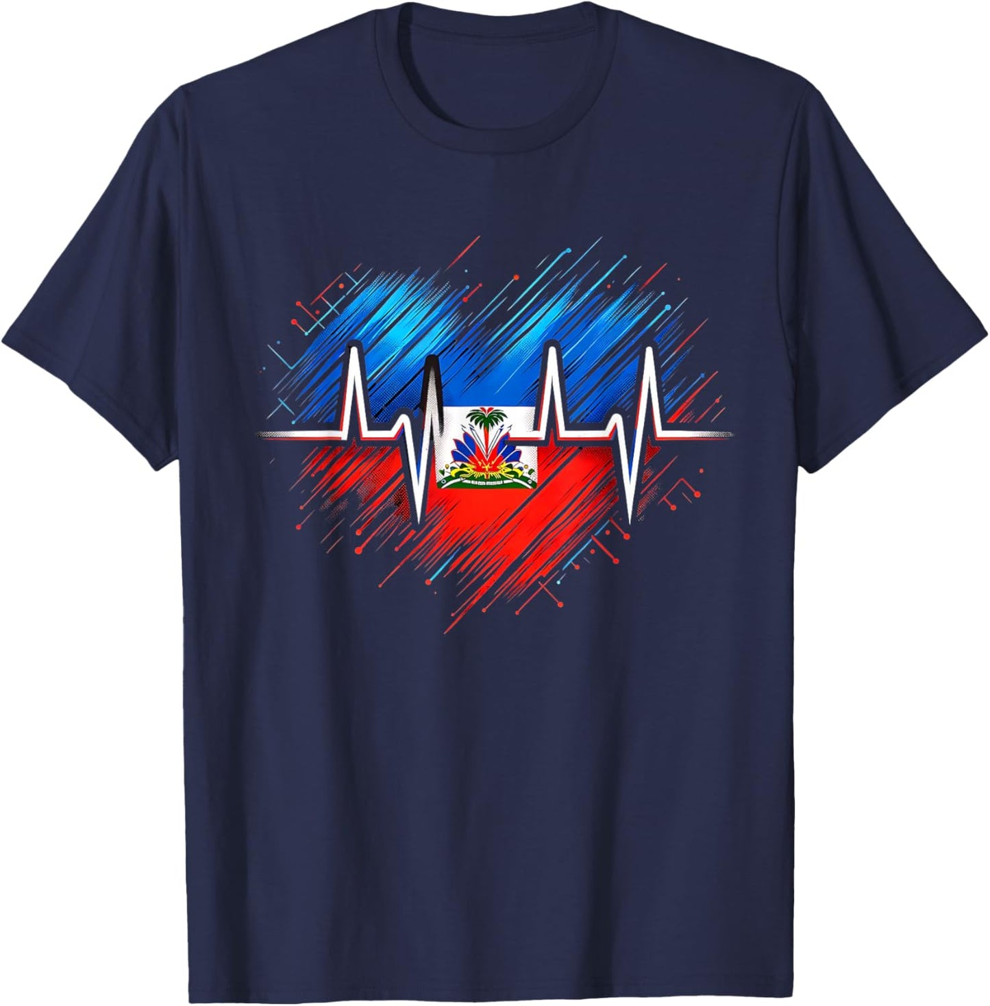 Haitian Flag Day Love Haiti Haitian Haitian Roots Haiti Flag T-Shirt - T-Shirt | Navy
