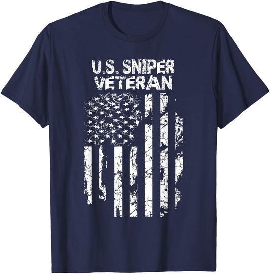 U.S. Military Sniper Veteran T-Shirt - T-Shirt | Navy