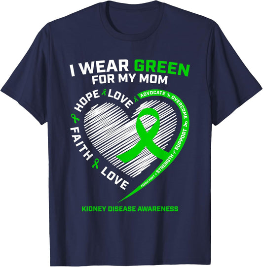 Warrior Fighter Women Men Gifts Mom Kidney Disease Awareness T-Shirt - T-Shirt | Navy