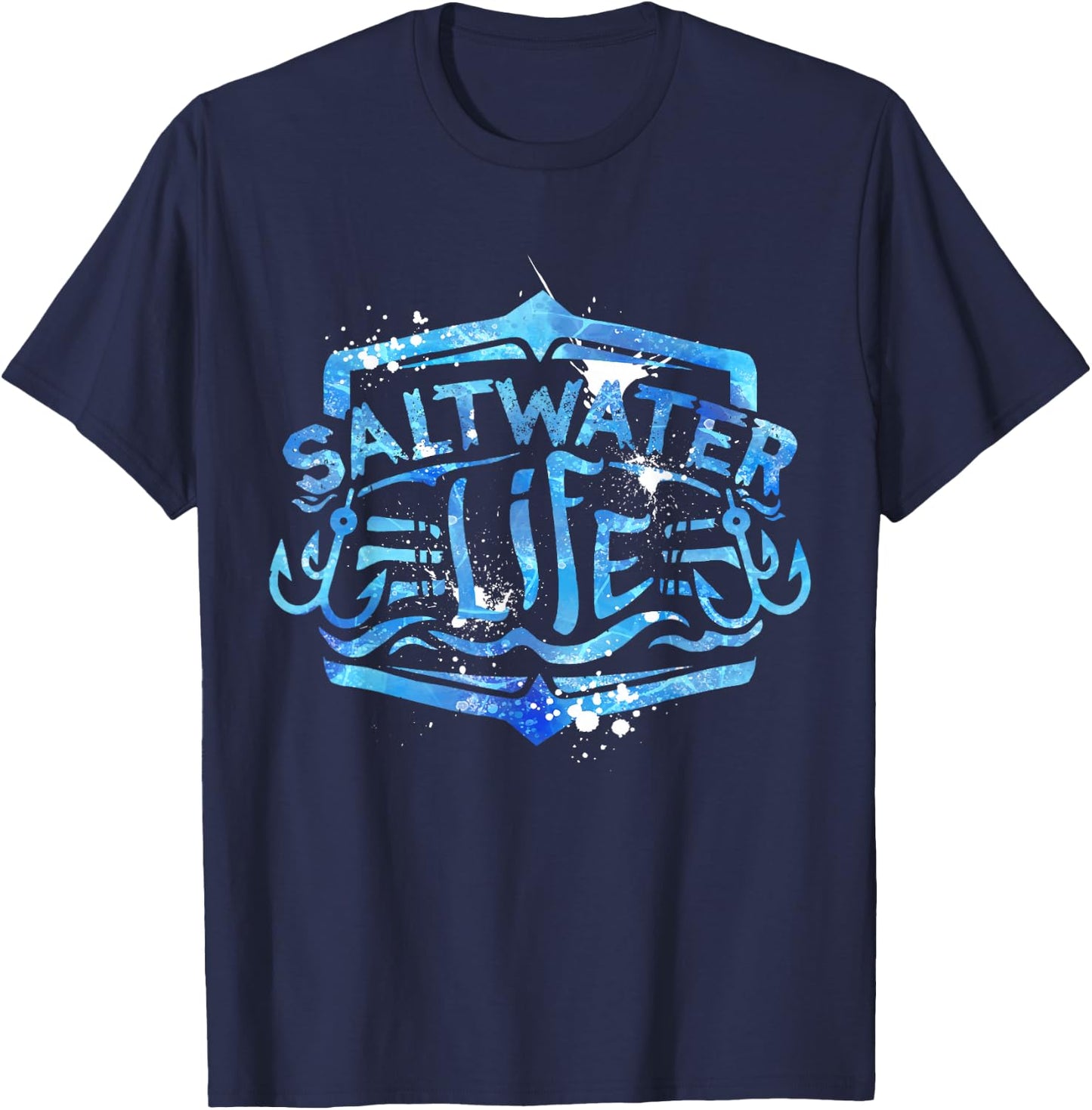 Saltwater Life Fishing T-Shirt - T-Shirt | Navy