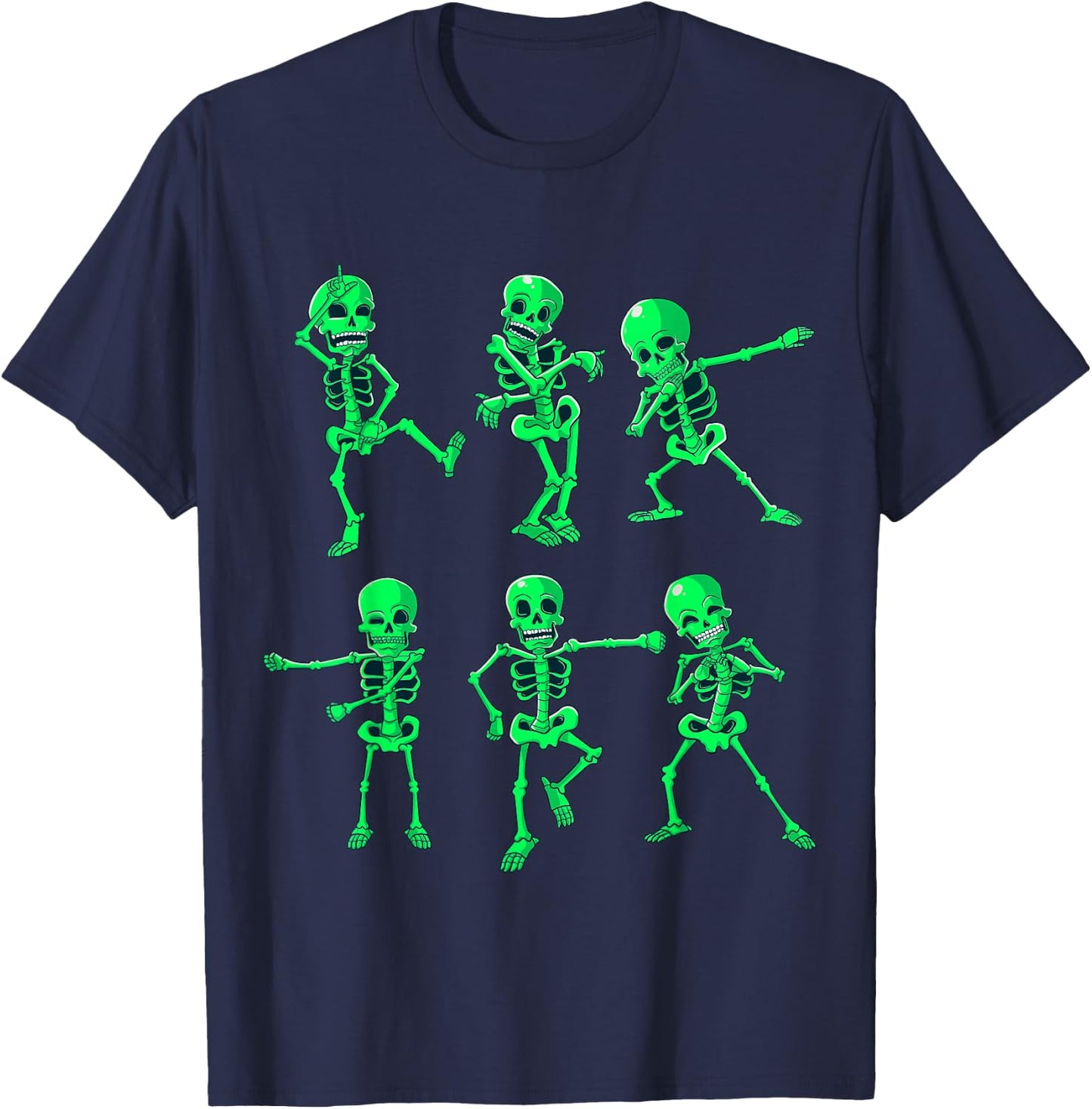 Halloween Boys Girls Kids Dancing Skeletons Dance Challenge T-Shirt - T-Shirt | Navy