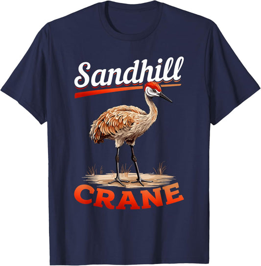 Sandhill Crane Birder Birding - sandhill crane T-Shirt - T-Shirt | Navy