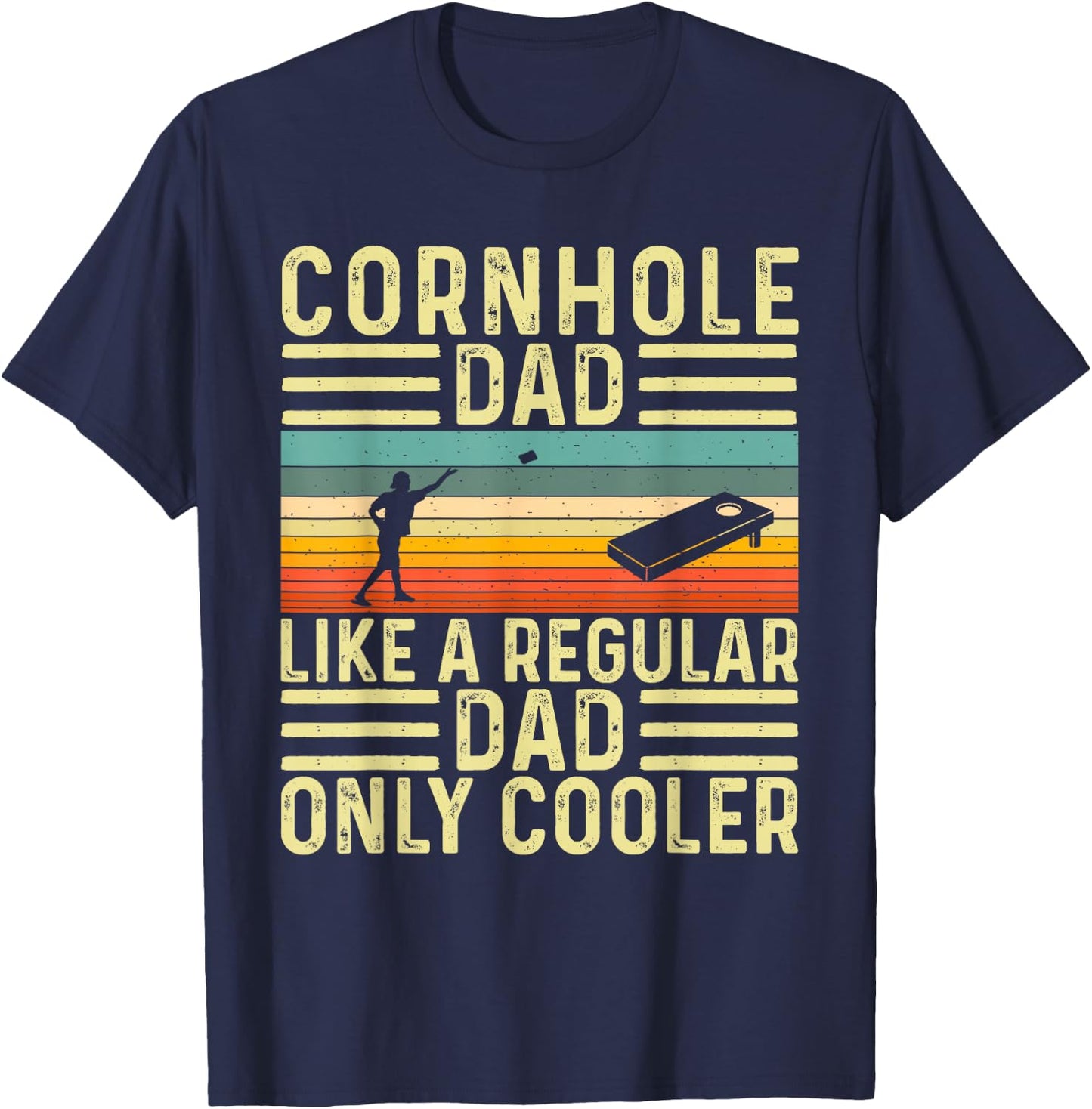 Cornhole Dad Design for Father Day Corn Hole Player T-Shirt - T-Shirt | Navy