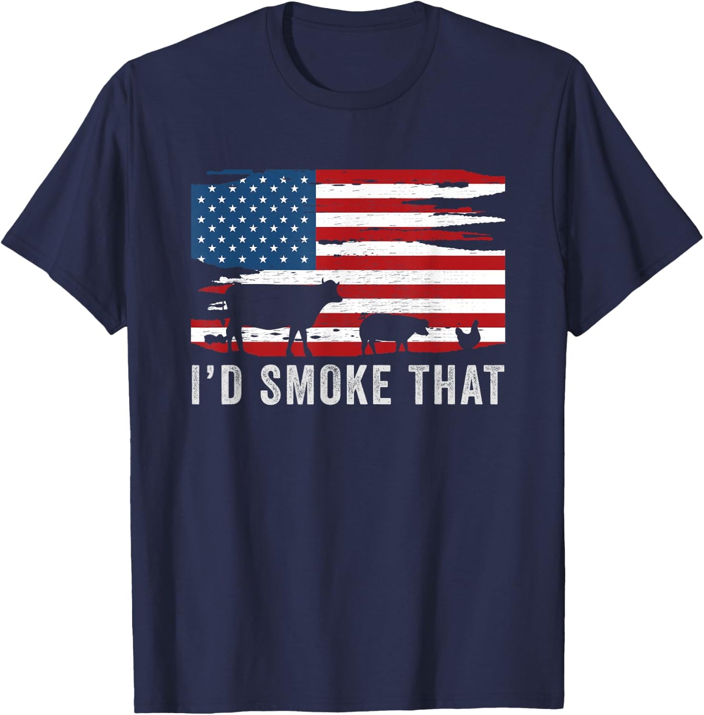 Id Smoke That Barbecue T-Shirt - T-Shirt | Navy