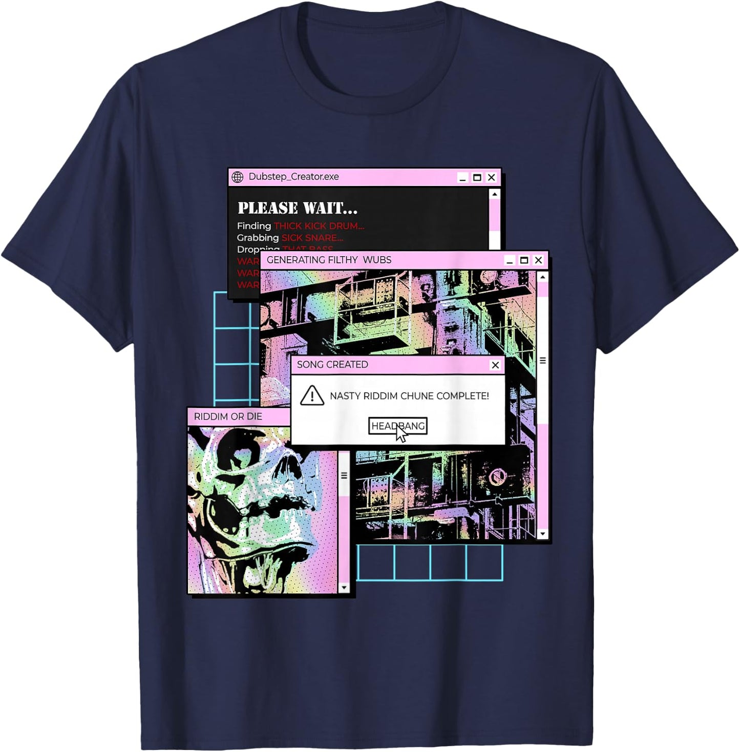 Dubstep Creator Riddim Shirt | Funny Dubstep Producer T-Shirt - T-Shirt | Navy