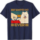 Best Samoyed Dad Ever Retro Vintage Father's Day Gift T-Shirt - T-Shirt | Navy