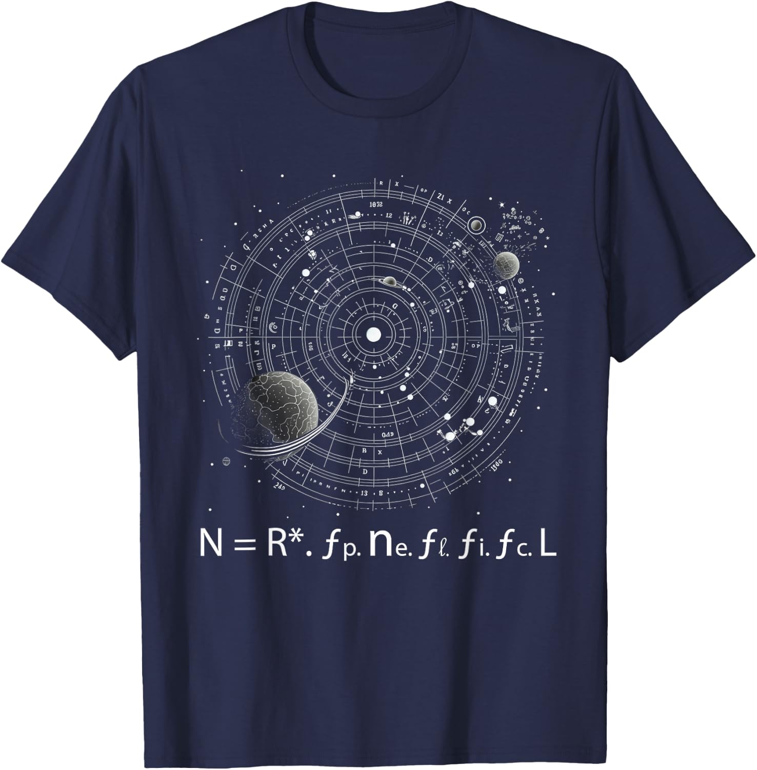 Drake Equation Estimation of Alien Civilizations T-Shirt - T-Shirt | Navy