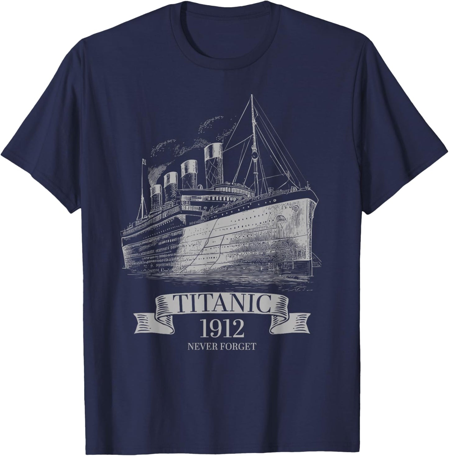 Titanic vintage 1912 Remembrance Day iconic steam ship lover T-Shirt - T-Shirt | Navy