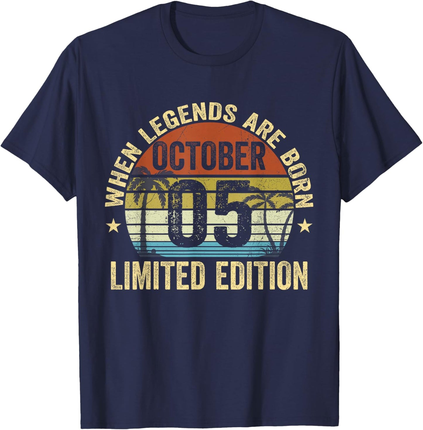 Vintage October 5 Retro Limited Edition October 5 Birthday T-Shirt - T-Shirt | Navy