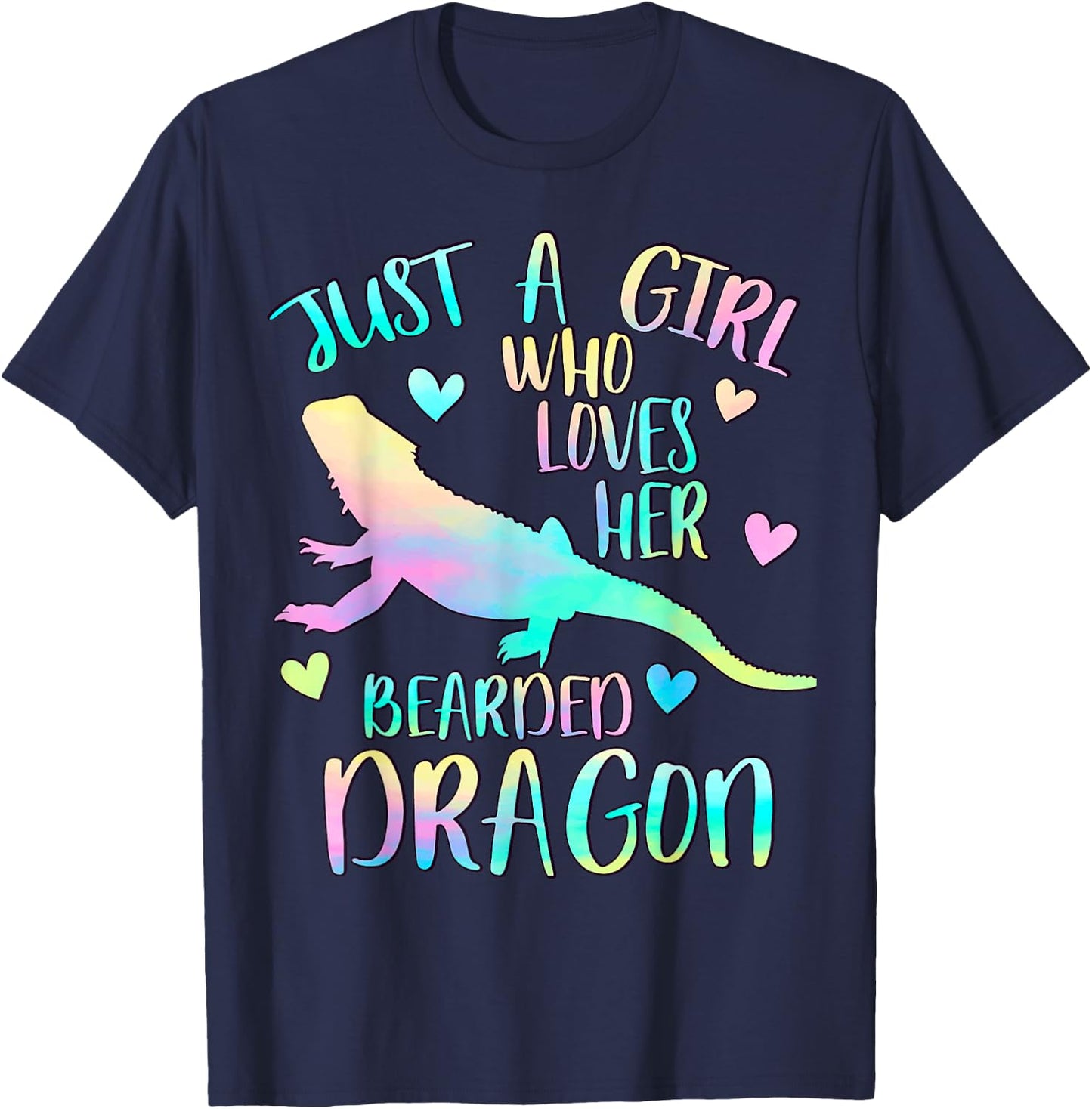 Just a Girl Who Loves her Bearded Dragon Dragons lover T-Shirt - T-Shirt | Navy