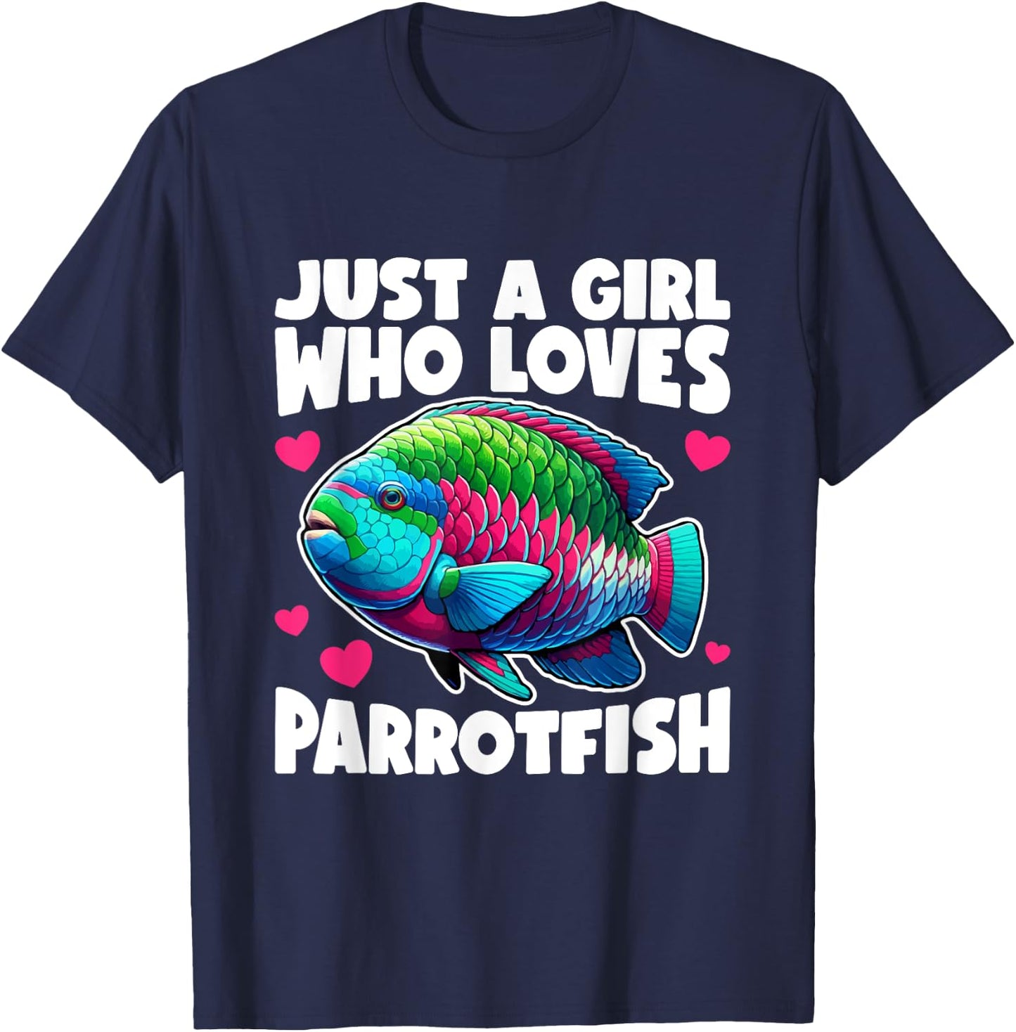 Parrotfish Just A Girl Parrotfish T-Shirt - T-Shirt | Navy