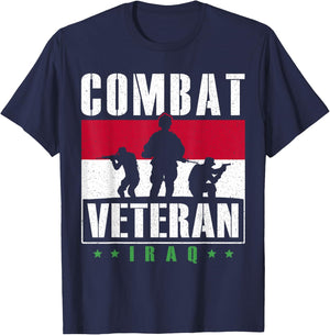 Combat Veteran Iraq Veteran's Day Veterans Combat Veteran T-Shirt - T-Shirt | Navy