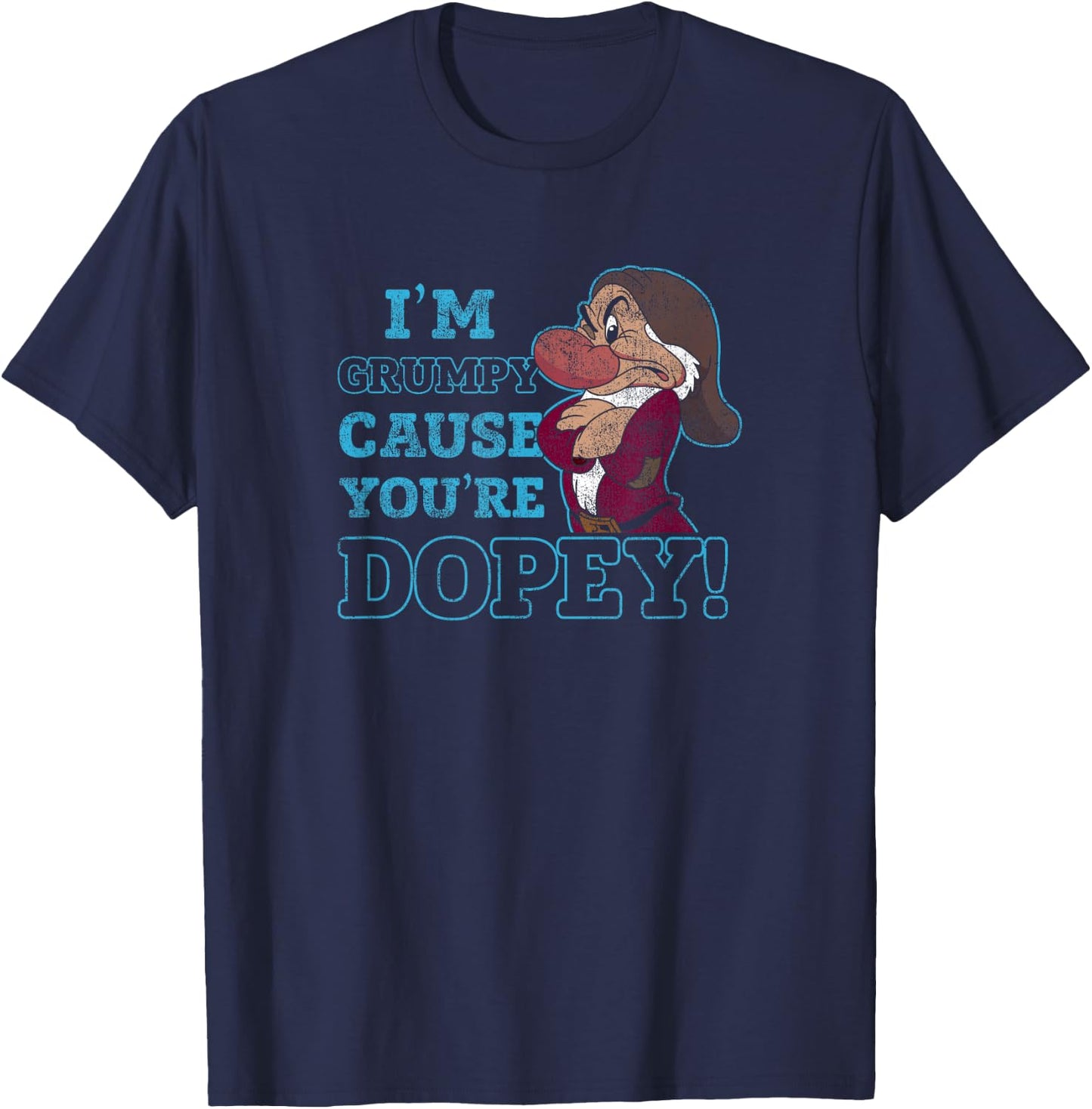 Disney Snow White Grumpy Because You're Dopey Small T-Shirt - T-Shirt | Navy