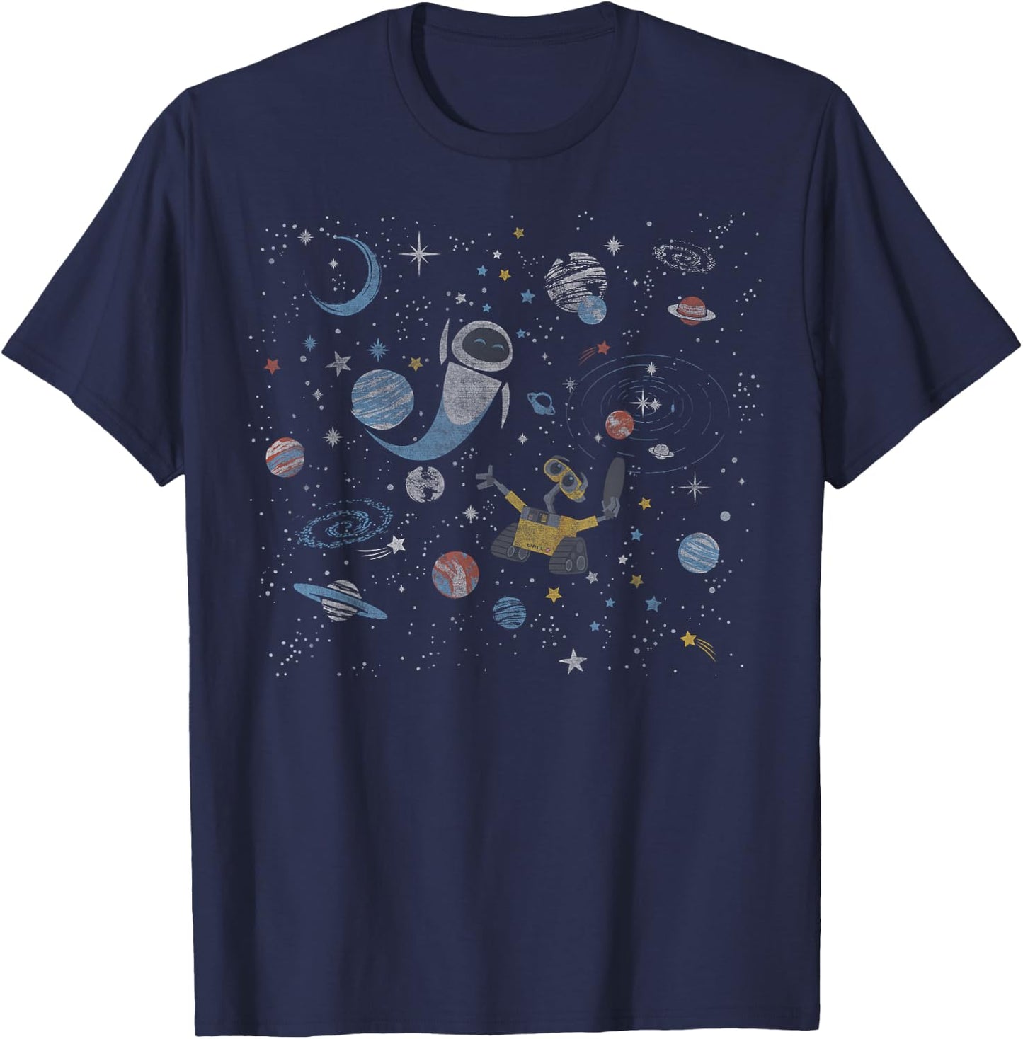 Disney Pixar Wall-E & Eve in Space T-Shirt - T-Shirt | Navy
