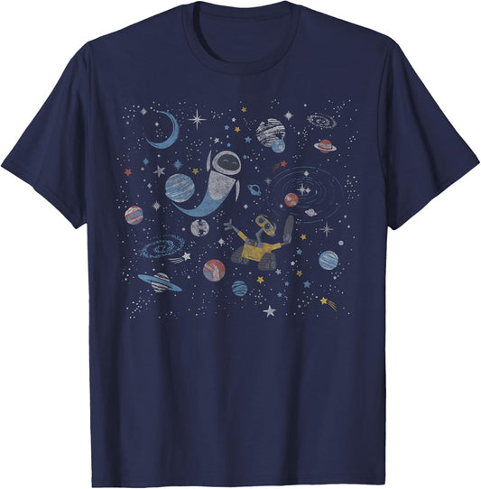 Disney Pixar Wall-E & Eve in Space T-Shirt - T-Shirt | Navy