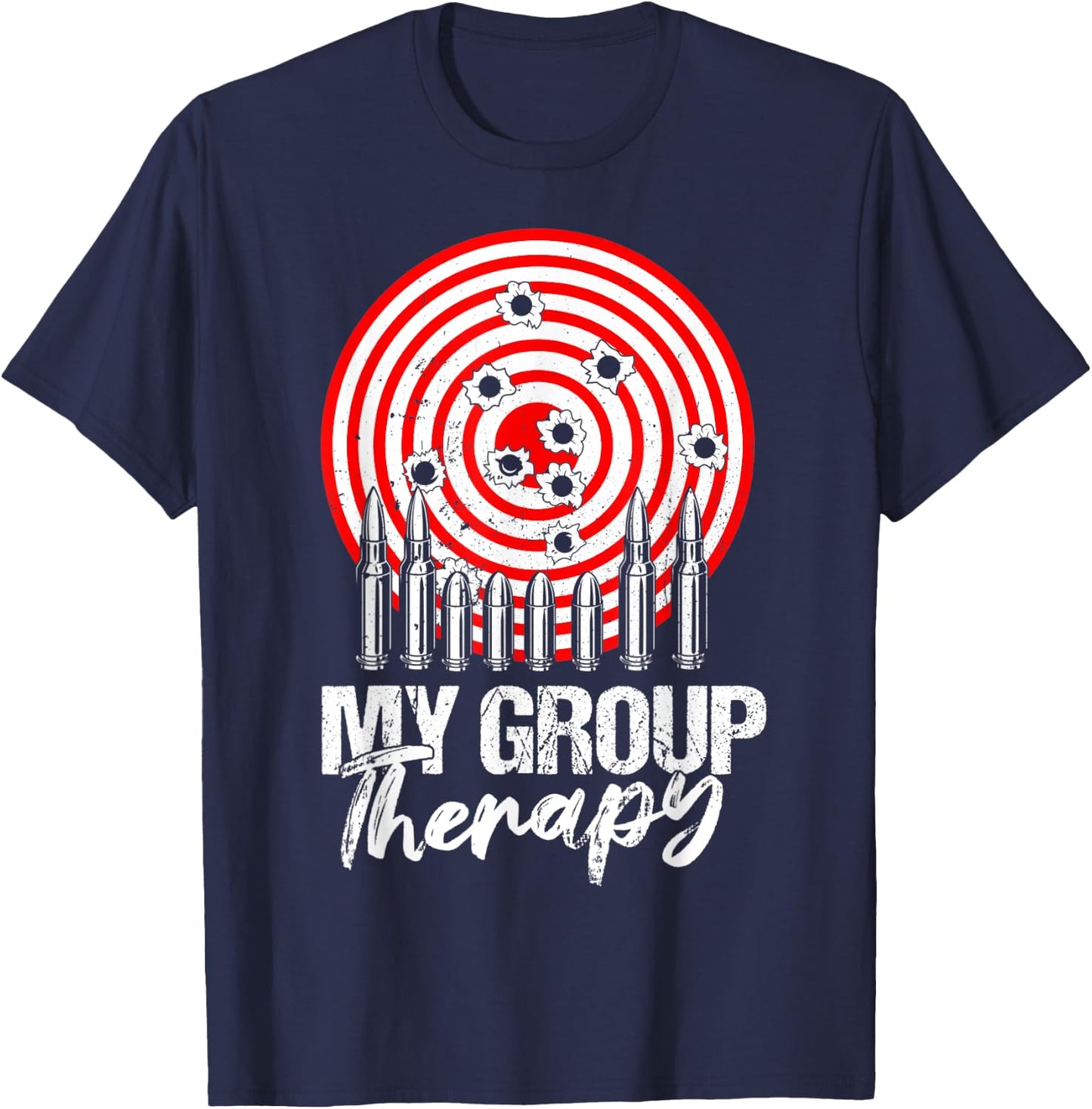 Gun Owner Group Therapy Shirt Funny Shooting Range Target T-Shirt - T-Shirt | Navy