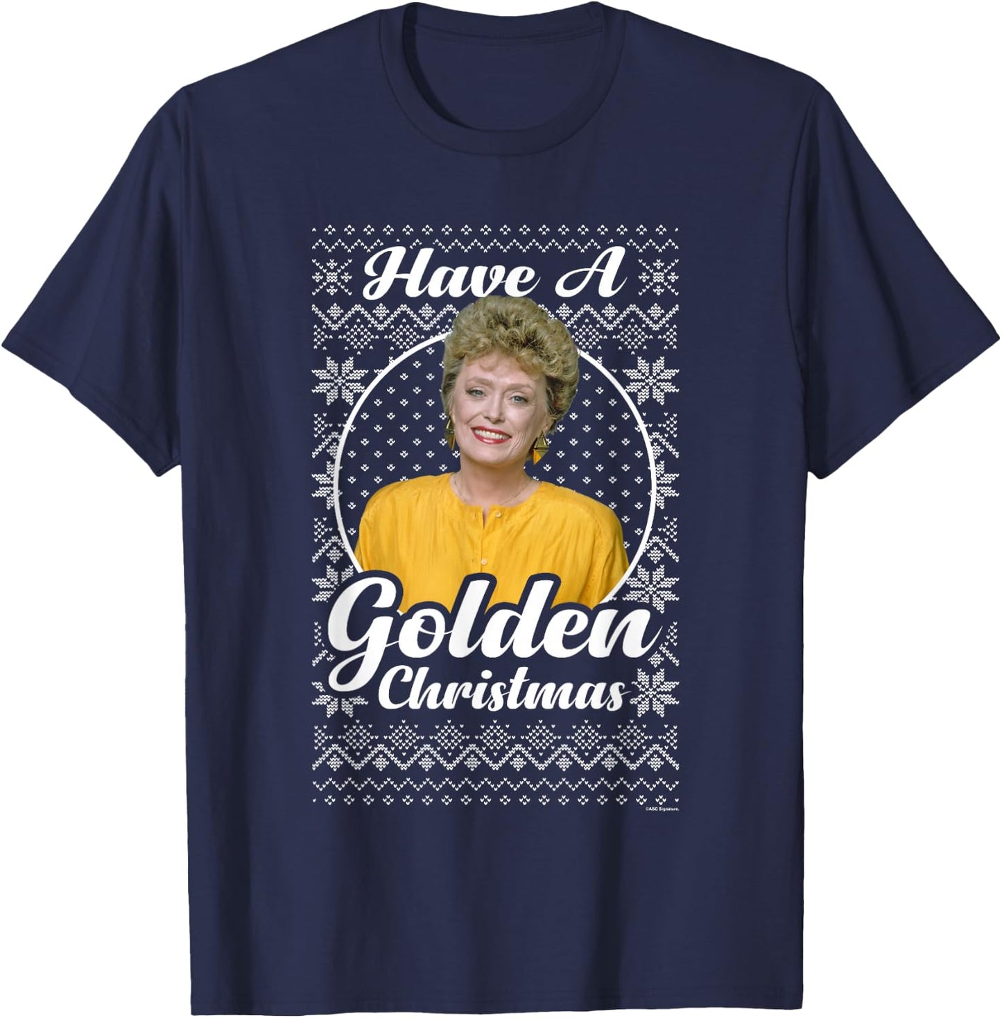 The Golden Girls Iconic Blanche Have A Golden Christmas Logo T-Shirt - T-Shirt | Navy