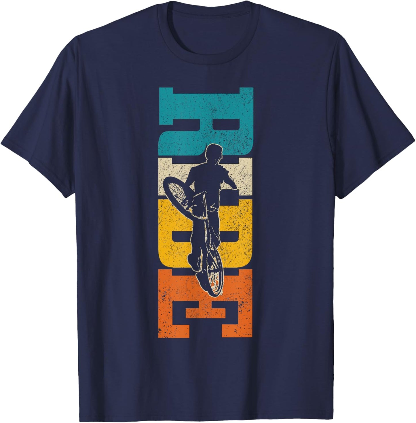 Mountain Bike MTB Ride Downhill Vintage Mountain Biker T-Shirt - T-Shirt | Navy