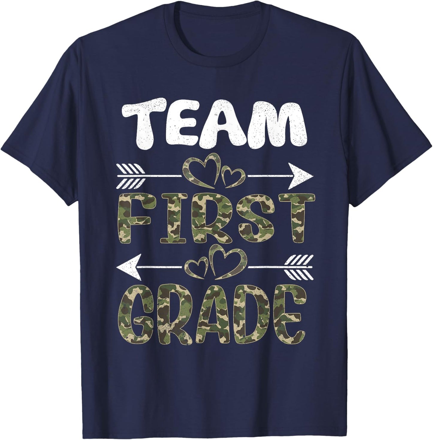 Team First Grade Back To School 1st Grade Camo Teachers T-Shirt - T-Shirt | Navy