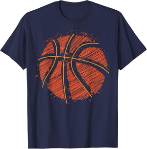 Basketball Strokes Graphic Graffiti Cool Basketball Player T-Shirt - T-Shirt | Navy