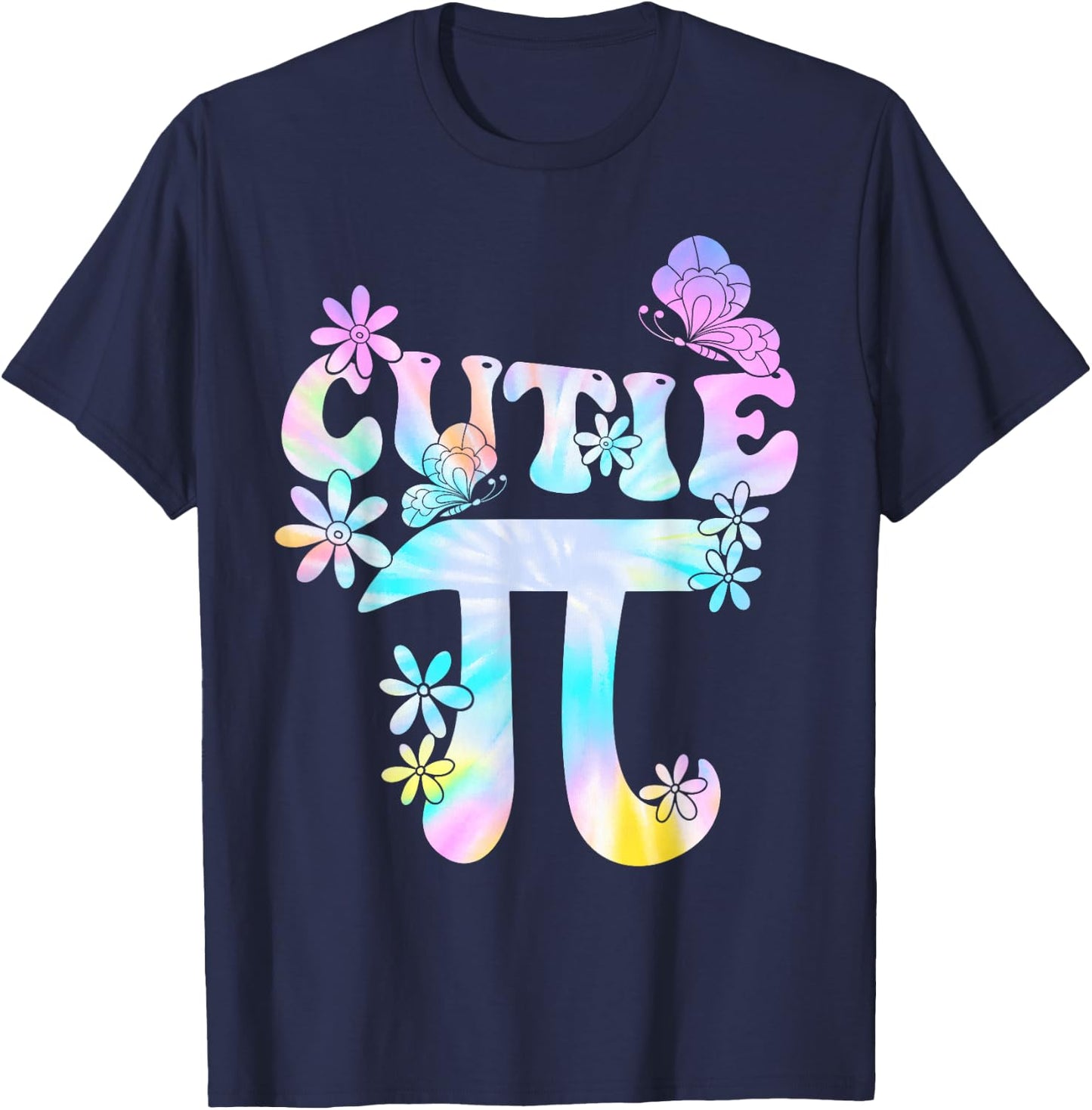 Cutie Pi Tie Dye Cute Happy Pi Day Symbol Math Coach Teacher T-Shirt - T-Shirt | Navy