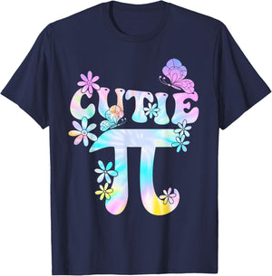 Cutie Pi Tie Dye Cute Happy Pi Day Symbol Math Coach Teacher T-Shirt - T-Shirt | Navy