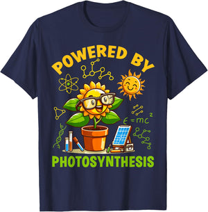 Powered by Photosynthesis Science Botany T-Shirt - T-Shirt | Navy