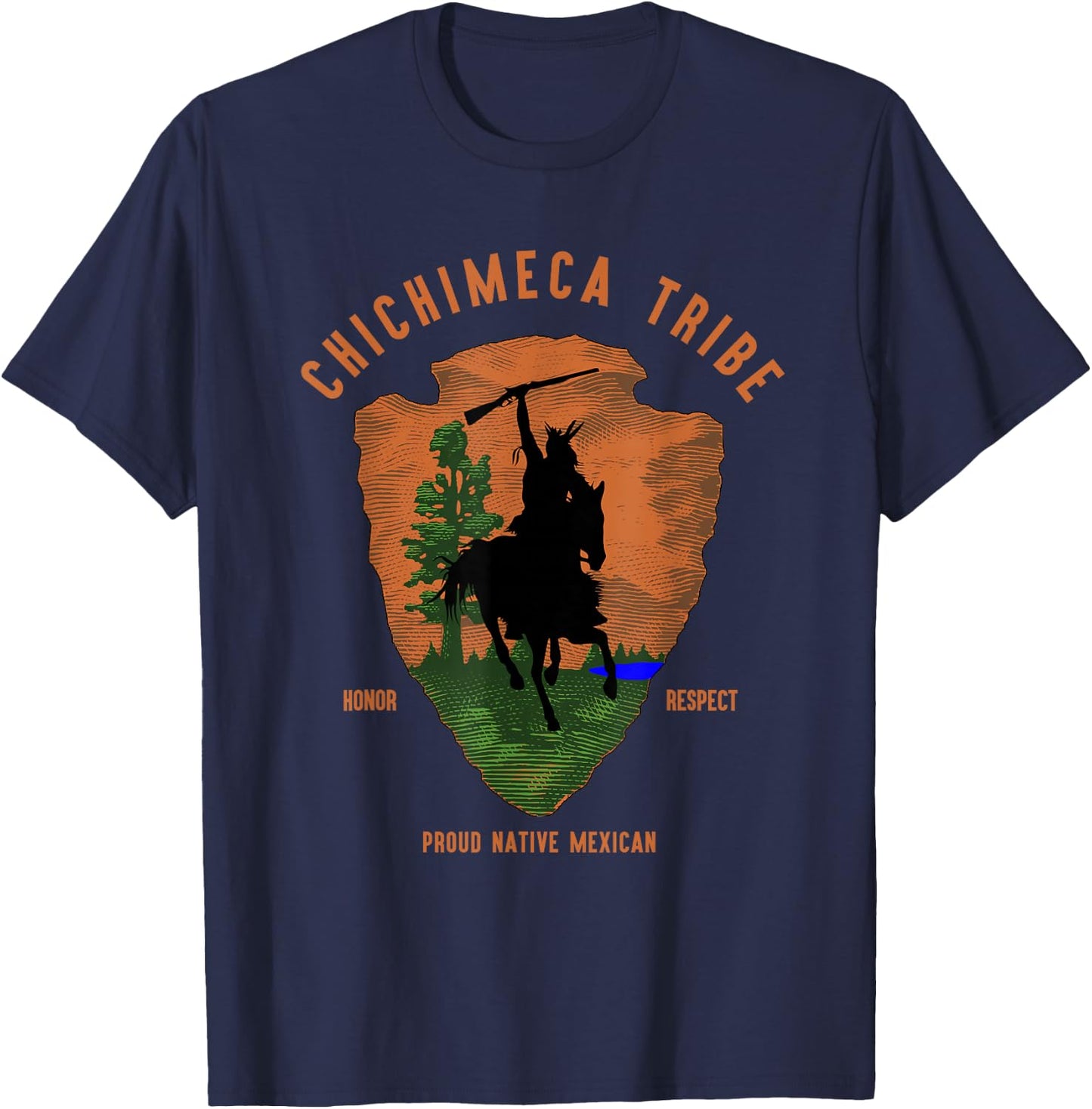 Chichimeca Tribe Native Mexican Indian Proud Retro Arrow T-Shirt - T-Shirt | Navy