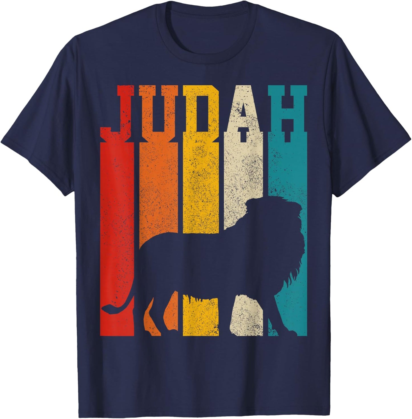 Lion Of Judah Rastafari Ethiopia Africa Reggae Vintage Lion T-Shirt - T-Shirt | Navy