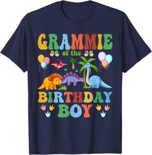 Grammie of the Birthday Boy T-Rex RAWR Dinosaur Birthday boy T-Shirt - T-Shirt | Navy