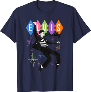 Elvis Presley Official Dancing Star T-Shirt - T-Shirt | Navy