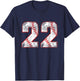 Vintage Baseball 22 Jersey Number T-Shirt - T-Shirt | Navy