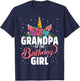 Grandpa Of The Birthday Girl Unicorn Girls Family Matching T-Shirt - T-Shirt | Navy
