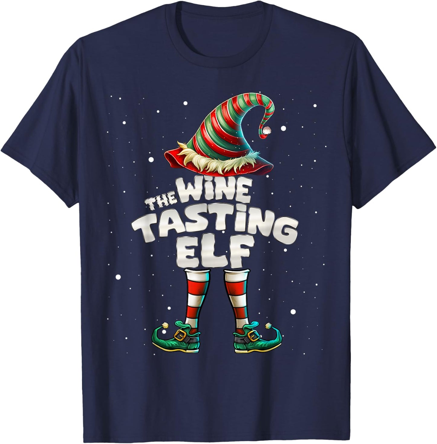 I'm The Wine Tasting Elf Family Matching Group Christmas T-Shirt - T-Shirt | Navy