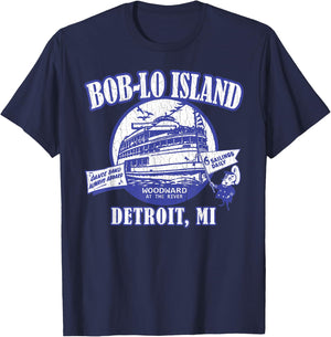 Boblo Island Detroit Michigan (vintage look) T-Shirt - T-Shirt | Navy