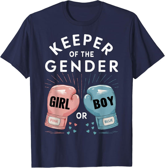 Gender Reveal Party Keeper Of Gender Boxing T-Shirt - T-Shirt | Navy
