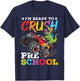 Crush Preschool Back To School Monster Truck Dinosaur T-Shirt - T-Shirt | Navy