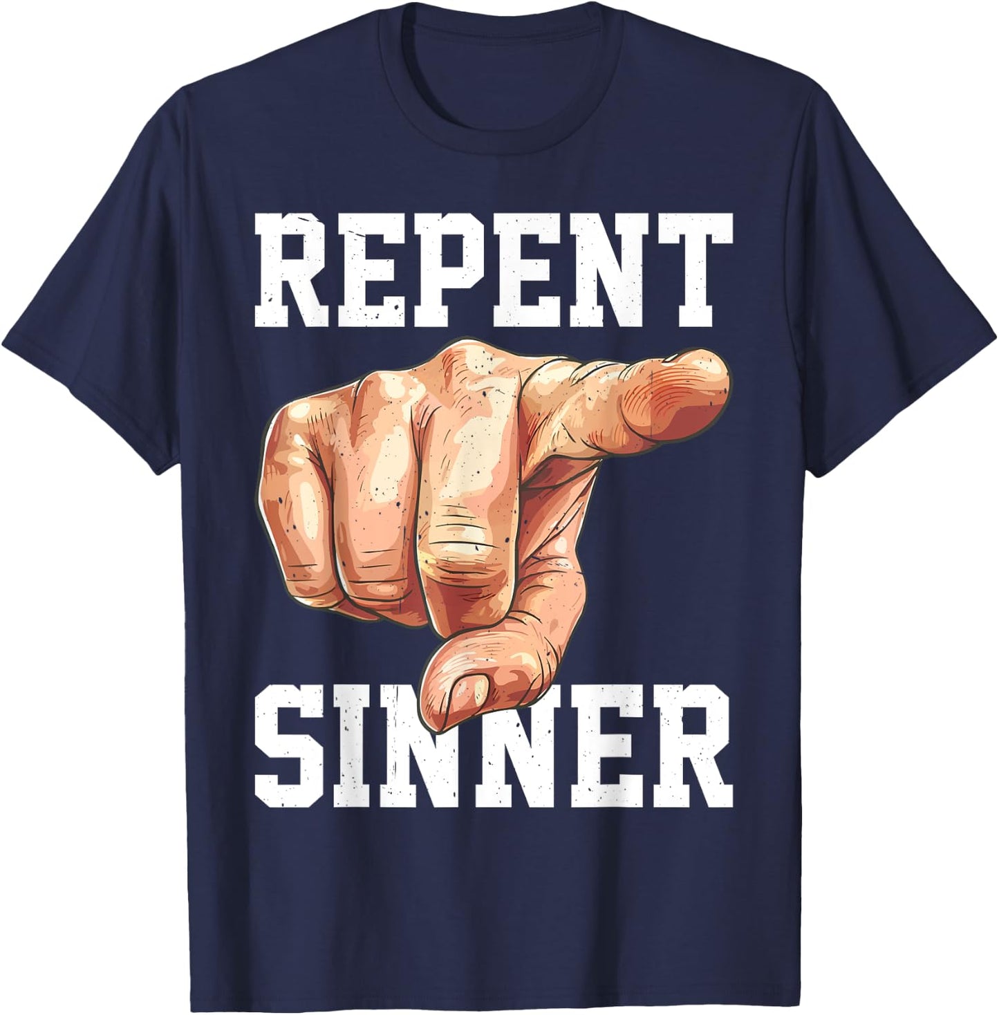 Repent Sinner T-Shirt - T-Shirt | Navy
