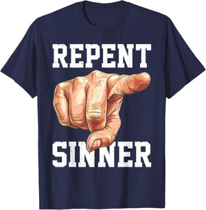 Repent Sinner T-Shirt - T-Shirt | Navy