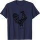 Rooster Chicken Motif Farmer colorful Farm Animals Chickens T-Shirt - T-Shirt | Navy