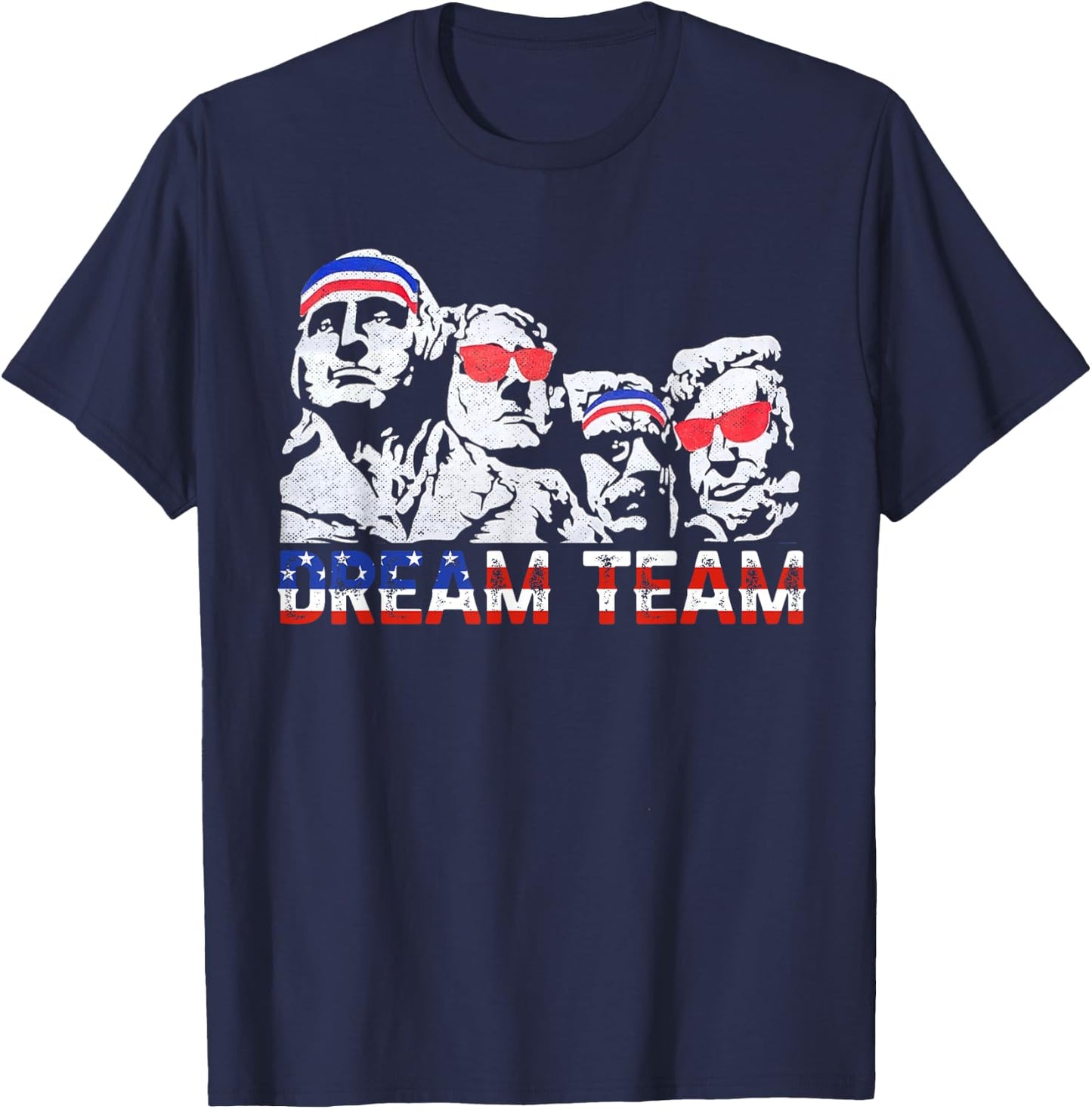 American USA Flag Dream Team Funny Patriotic Retro Vintage Women Men T-Shirt - T-Shirt | Navy