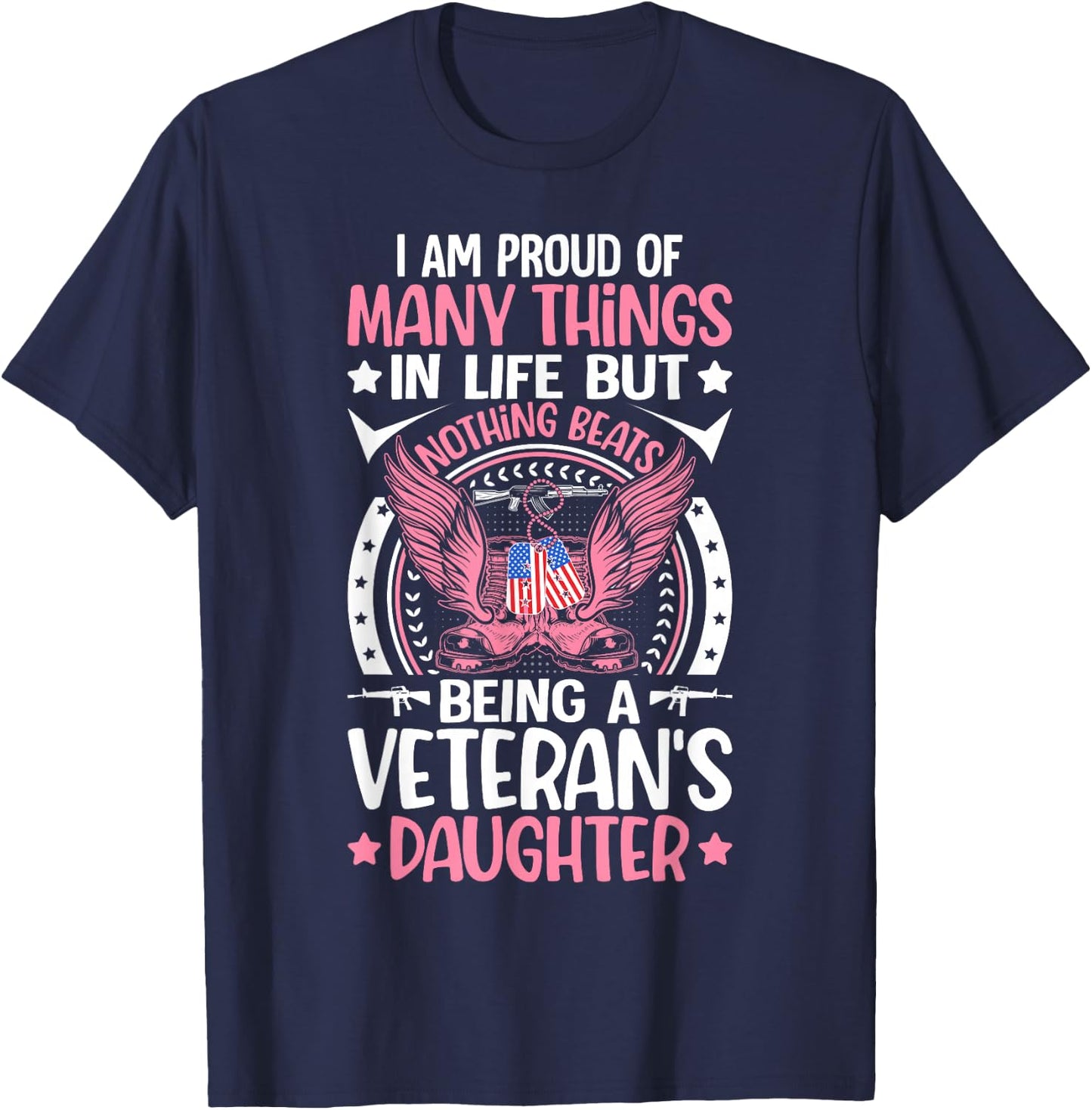 Veteran's Daughter Proud Military Veteran Dad T-Shirt - T-Shirt | Navy